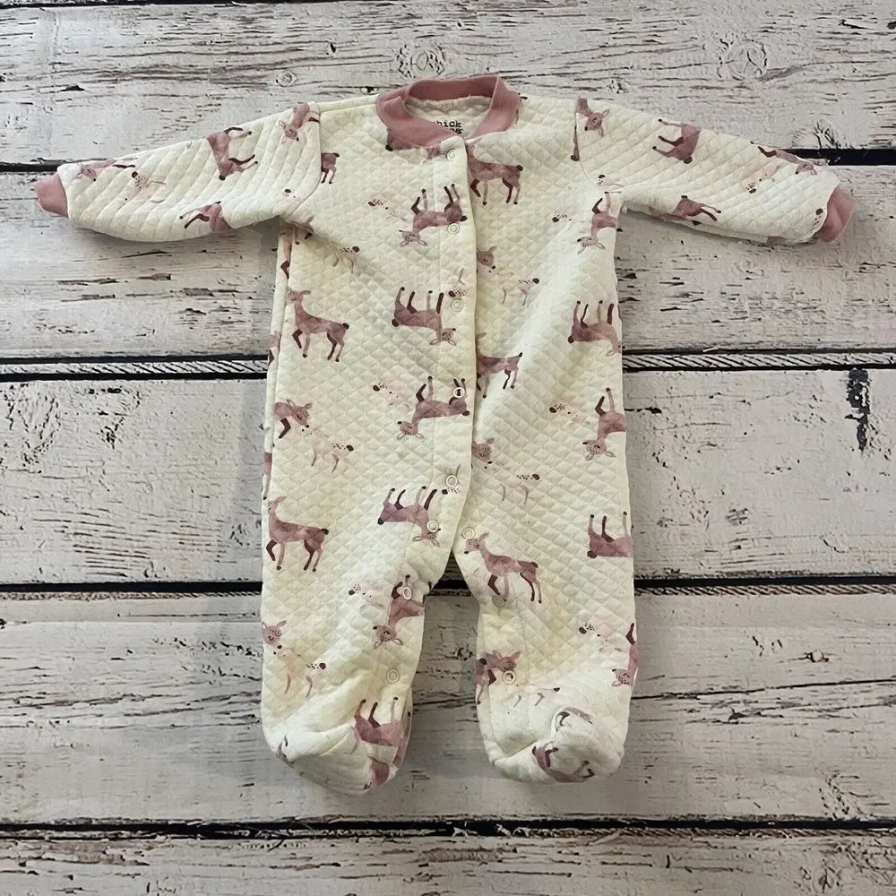 Chickpea Baby Girl Footie Pajamas 6-9 Months Baby Deers
